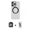 ieg™ iPhone 14 Pro Max Kılıf Pusula Form - Siyah Joko 5D Cam + PVD Metal Kamera Lens - TU