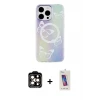 ieg™ iPhone 14 Pro Max Kılıf Pusula Form - Siyah Joko 5D Cam + PVD Metal Kamera Lens - TU