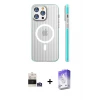 ieg™ iPhone 14 Pro Max Kılıf Pusula Minimal Koleksiyonu - Siyah Bilvis 5in1 3D Magic Cam Ekran Koruyucu + Bilvis Titan Kamera Lens - GS
