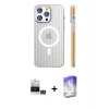 ieg™ iPhone 14 Pro Max Kılıf Pusula Minimal Koleksiyonu - Siyah Bilvis 5in1 3D Magic Cam Ekran Koruyucu + Bilvis Titan Kamera Lens - GS