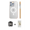 ieg™ iPhone 14 Pro Max Kılıf Pusula Minimal Koleksiyonu - Siyah Mat Seramik Nano Ekran Koruyucu + PVD Metal Kamera Lens - TU