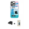 ieg™ iPhone 14 Pro Max Kılıf Siluet Çizgi Koleksiyonu - Siyah 6D Mat Seramik Hayalet Nano Ekran Koruyucu + Raze Metal Kamera Lens - GS