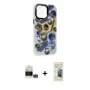 ieg™ iPhone 14 Pro Max Kılıf Siluet Çizgi Koleksiyonu - Siyah 6D Mat Seramik Hayalet Nano Ekran Koruyucu + Bilvis Titan Kamera Lens - GS