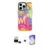 ieg™ iPhone 14 Pro Max Kılıf Siluet Çizgi Koleksiyonu - Siyah Bilvis 5in1 3D Magic Cam Ekran Koruyucu + Bilvis Titan Kamera Lens - DNMR
