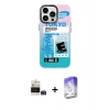 ieg™ iPhone 14 Pro Max Kılıf Siluet Çizgi Koleksiyonu - Siyah Bilvis 5in1 3D Magic Cam Ekran Koruyucu + Bilvis Titan Kamera Lens - DNMR