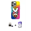ieg™ iPhone 14 Pro Max Kılıf Siluet Çizgi Koleksiyonu - Siyah Bilvis 5in1 3D Magic Cam Ekran Koruyucu + Bilvis Titan Kamera Lens - DNMR