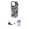 ieg™ iPhone 14 Pro Max Kılıf Siluet Çizgi Koleksiyonu - Siyah Bilvis 5in1 3D Magic Cam Ekran Koruyucu + Bilvis Titan Kamera Lens - DNMR