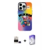 ieg™ iPhone 14 Pro Max Kılıf Siluet Çizgi Koleksiyonu - Siyah Bilvis 5in1 3D Magic Cam Ekran Koruyucu + Bilvis Titan Kamera Lens - DNMR