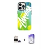 ieg™ iPhone 14 Pro Max Kılıf Siluet Çizgi Koleksiyonu - Siyah Bilvis 5in1 3D Magic Cam Ekran Koruyucu + Bilvis Titan Kamera Lens - DNMR