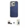 ieg™ iPhone 14 Pro Max Kılıf Siluet Form Serisi - Siyah 6D Mat Seramik Hayalet Nano Ekran Koruyucu + Bilvis Titan Kamera Lens - SH