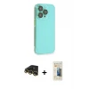 ieg™ iPhone 14 Pro Max Kılıf Siluet Minimal Özel Seri - Siyah 6D Mat Seramik Hayalet Nano Ekran Koruyucu + Raze Metal Kamera Lens - GD