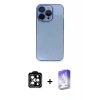 ieg™ iPhone 14 Pro Max Kılıf Siluet Minimal Özel Seri - Siyah Bilvis 5in1 3D Magic Cam Ekran Koruyucu + PVD Metal Kamera Lens - TU