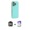 ieg™ iPhone 14 Pro Max Kılıf Siluet Minimal Özel Seri - Siyah Bilvis 5in1 3D Magic Cam Ekran Koruyucu + PVD Metal Kamera Lens - TU