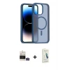 ieg™ iPhone 14 Pro Max Kılıf Siluet Minimal Prime - Şeffaf Pasifik Cam Ekran Koruyucu + Bilvis Titan Kamera Lens - GS