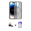 ieg™ iPhone 14 Pro Max Kılıf Siluet Minimal Prime - Siyah Bilvis 5in1 3D Magic Cam Ekran Koruyucu + Bilvis Titan Kamera Lens - SH