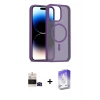ieg™ iPhone 14 Pro Max Kılıf Siluet Minimal Prime - Siyah Bilvis 5in1 3D Magic Cam Ekran Koruyucu + Bilvis Titan Kamera Lens - SH