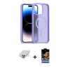 ieg™ iPhone 14 Pro Max Kılıf Siluet Minimal Prime - Siyah Buffer Hayalet Cam Ekran Koruyucu + Band Metal Kamera Lens - GD