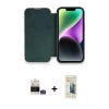ieg™ iPhone 14 Pro Max Kılıf Siluet Minimal Serisi - Siyah 6D Mat Seramik Hayalet Nano Ekran Koruyucu + Bilvis Titan Kamera Lens - GS