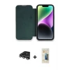 ieg™ iPhone 14 Pro Max Kılıf Siluet Minimal Serisi - Siyah 6D Mat Seramik Hayalet Nano Ekran Koruyucu + Raze Metal Kamera Lens - GS