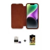 ieg™ iPhone 14 Pro Max Kılıf Siluet Minimal Serisi - Siyah Buffer Cam Ekran Koruyucu + Bilvis Titan Kamera Lens - GD