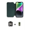 ieg™ iPhone 14 Pro Max Kılıf Siluet Minimal Serisi - Siyah Joko Magic 5D Hayalet Cam + PVD Metal Kamera Lens - TU