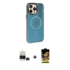 ieg™ iPhone 14 Pro Max Kılıf Siluet Modern Koleksiyonu - Siyah Buffer Cam Ekran Koruyucu + Bilvis Titan Kamera Lens - SH