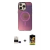 ieg™ iPhone 14 Pro Max Kılıf Siluet Modern Koleksiyonu - Siyah Buffer Cam Ekran Koruyucu + Bilvis Titan Kamera Lens - SH