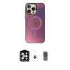 ieg™ iPhone 14 Pro Max Kılıf Siluet Modern Koleksiyonu - Siyah Joko Magic 5D Hayalet Cam + PVD Metal Kamera Lens - TU