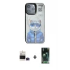 ieg™ iPhone 14 Pro Max Kılıf Siluet Modern Özel Seri - Siyah 360 Mat Full Body Arka Koruyucu + Bilvis Titan Kamera Lens - DNMR