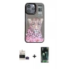 ieg™ iPhone 14 Pro Max Kılıf Siluet Modern Özel Seri - Siyah 360 Mat Full Body Arka Koruyucu + Bilvis Titan Kamera Lens - SH