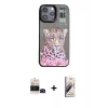 ieg™ iPhone 14 Pro Max Kılıf Siluet Modern Özel Seri - Siyah Bilvis 3D Mat Cam Ekran Koruyucu + Bilvis Titan Kamera Lens - SH