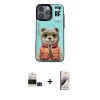 ieg™ iPhone 14 Pro Max Kılıf Siluet Modern Özel Seri - Siyah Bilvis 3D Mat Cam Ekran Koruyucu + Bilvis Titan Kamera Lens - SH