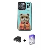 ieg™ iPhone 14 Pro Max Kılıf Siluet Modern Özel Seri - Siyah Bilvis 5in1 3D Magic Cam Ekran Koruyucu + Raze Metal Kamera Lens - GS