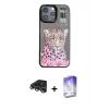 ieg™ iPhone 14 Pro Max Kılıf Siluet Modern Özel Seri - Siyah Bilvis 5in1 3D Magic Cam Ekran Koruyucu + Raze Metal Kamera Lens - GS