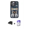 ieg™ iPhone 14 Pro Max Kılıf Siluet Modern Özel Seri - Siyah Bilvis 5in1 3D Magic Cam Ekran Koruyucu + Raze Metal Kamera Lens - GS