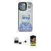 ieg™ iPhone 14 Pro Max Kılıf Siluet Modern Özel Seri - Siyah Buffer Cam Ekran Koruyucu + Bilvis Titan Kamera Lens - DNMR