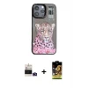 ieg™ iPhone 14 Pro Max Kılıf Siluet Modern Özel Seri - Siyah Buffer Cam Ekran Koruyucu + Bilvis Titan Kamera Lens - DNMR