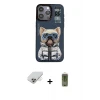 ieg™ iPhone 14 Pro Max Kılıf Siluet Modern Özel Seri - Siyah Joko Magic 5D Hayalet Cam + Band Metal Kamera Lens - GD