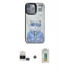 ieg™ iPhone 14 Pro Max Kılıf Siluet Modern Özel Seri - Siyah Polymer Nano Ekran Koruyucu + Bilvis Titan Kamera Lens - GD