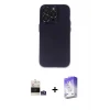 ieg™ iPhone 14 Pro Max Kılıf Ufuk Minimal Özel Seri - Siyah Bilvis 5in1 3D Magic Cam Ekran Koruyucu + Bilvis Titan Kamera Lens - GS
