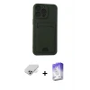 ieg™ iPhone 14 Pro Max Kılıf Vadi Çizgi Prime - Siyah Bilvis 5in1 3D Magic Cam Ekran Koruyucu + Band Metal Kamera Lens - GD