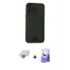 ieg™ iPhone 14 Pro Max Kılıf Vadi Çizgi Prime - Siyah Bilvis 5in1 5D Magic Hayalet Cam Ekran Koruyucu + Band Metal Kamera Lens - GD