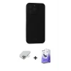 ieg™ iPhone 14 Pro Max Kılıf Vadi Çizgi Prime - Siyah Bilvis 5in1 5D Magic Hayalet Cam Ekran Koruyucu + Band Metal Kamera Lens - GD
