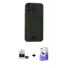 ieg™ iPhone 14 Pro Max Kılıf Vadi Çizgi Prime - Siyah Bilvis 5in1 5D Magic Hayalet Cam Ekran Koruyucu + Bilvis Titan Kamera Lens - SH