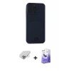 ieg™ iPhone 14 Pro Max Kılıf Vadi Çizgi Prime - Siyah Bilvis 5in1 5D Magic Hayalet Cam Ekran Koruyucu + Band Metal Kamera Lens - GD