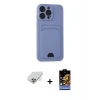 ieg™ iPhone 14 Pro Max Kılıf Vadi Çizgi Prime - Siyah Buffer Hayalet Cam Ekran Koruyucu + Band Metal Kamera Lens - GD