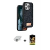 ieg™ iPhone 14 Pro Max Kılıf Vadi Klasik Serisi - Siyah Buffer Cam Ekran Koruyucu + Band Metal Kamera Lens - GD