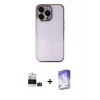 ieg™ iPhone 14 Pro Max Kılıf Vadi Minimal - Siyah Bilvis 5in1 3D Magic Cam Ekran Koruyucu + Bilvis Titan Kamera Lens - DNMR