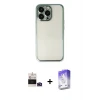 ieg™ iPhone 14 Pro Max Kılıf Vadi Minimal - Siyah Bilvis 5in1 3D Magic Cam Ekran Koruyucu + Bilvis Titan Kamera Lens - DNMR