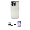 ieg™ iPhone 14 Pro Max Kılıf Vadi Minimal - Siyah Bilvis 5in1 3D Magic Cam Ekran Koruyucu + Bilvis Titan Kamera Lens - DNMR
